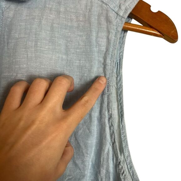 Jones New York 100% linen blue button tank - Picture 9 of 9